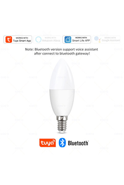 Choice بلوتوث 220 فولت Tuya Wifi E14 مصباح شمعة تطبيق التحكم في المصباح الذكي...