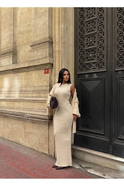 Lady Pixie Γυναικείο πλεκτό φόρεμα με ζακέτα