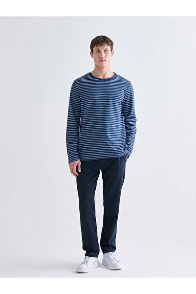 LC Waikiki Sparkling Choices from Shining Store |   Crew Neck Long Sleeve Striped Men's T-Shirt