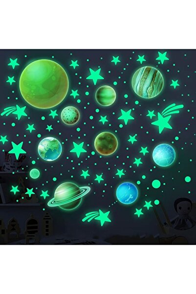 Choice 1 ملصقات حائط نجوم مضيئة DIY PVC تتوهج في الظلام ملصقات حائط كوكب السق...