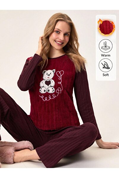 FORVENS Set de pijamale pentru femei Wellsoft Thick Winter Fleece