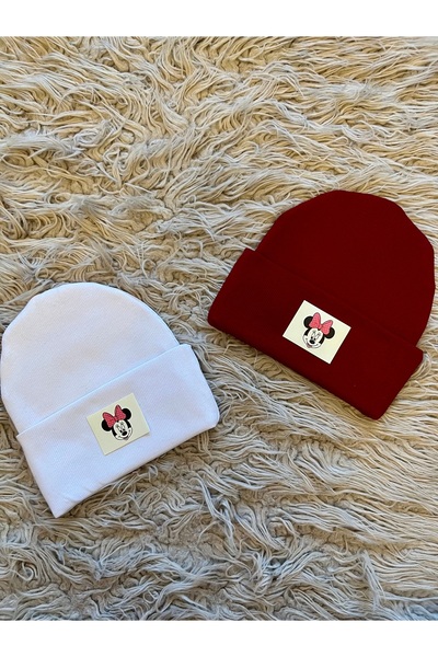 enes baby Pack of 2 Flexible Camisole Berets with Label Details