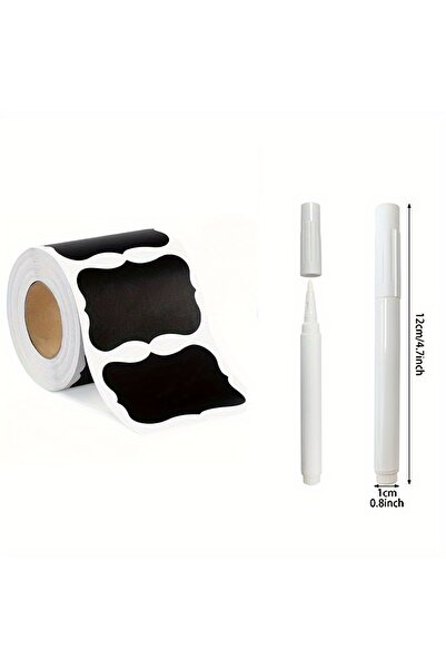 Choice 1roll and 1pen 1 Roll of Labels Waterproof Removable Writing Blackboard Stickers Bottles Gift Labels