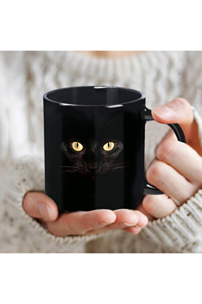 Choice 11 أونصة أسود 1 قطعة، كوب قهوة Black Cat 11 أونصة - تصميم مرح - هدية د...