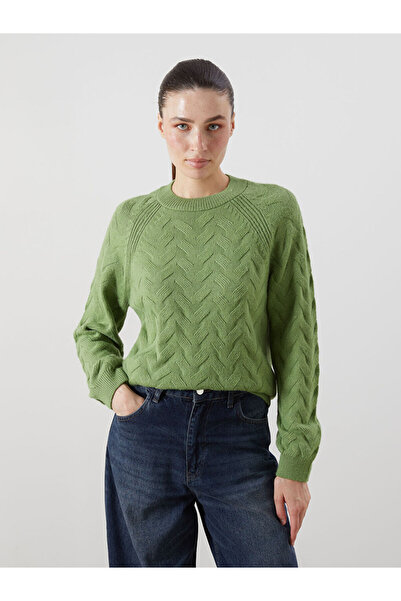 LC Waikiki Sparkling Choices from Shining Store | Crew Neck Self Patterned Women's Knitwear Sweater