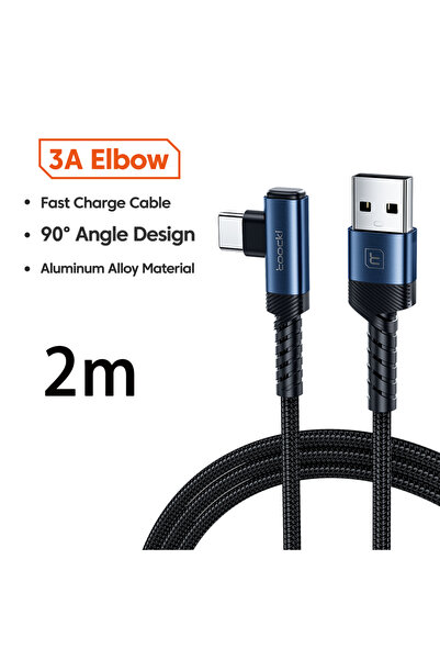 Toocki كابل USB-C إلى USB-C طول 2 متر بقوة 60 واط لآيفون 15 برو ماكس، كابل بي...