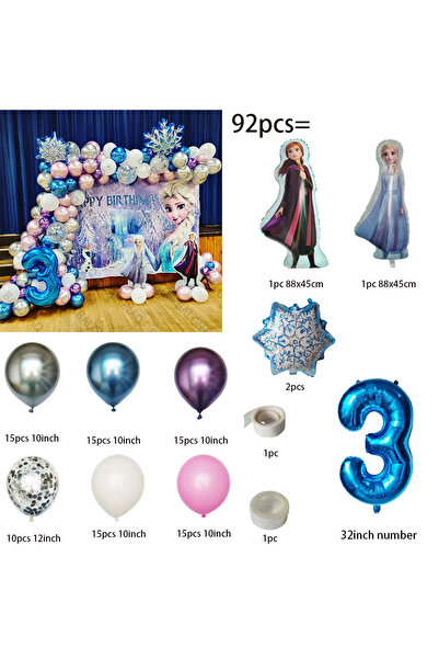 Choice كما هو موضح في النمط 3 92 قطعة بالونات مجمدة ملكة الثلج إلسا مجموعة با...