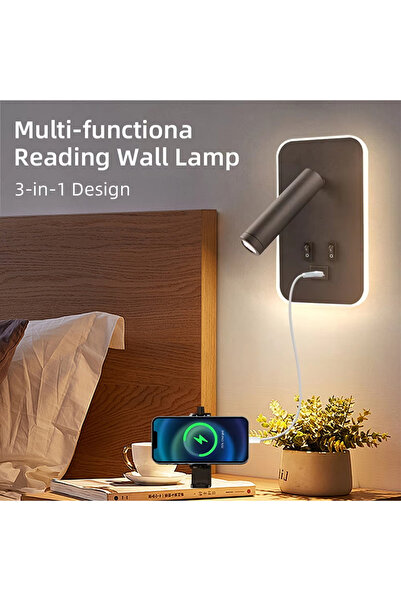 Choice مصباح حائط LED أبيض دافئ (2700-3500K) ومصباح قراءة، شمعدانات حائط متعددة الوظائف مع