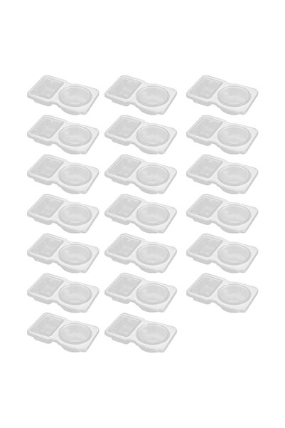 Choice 20PCS 5/10/20/40PCS Double Compartment Seasoning Container with Lid Portable Compartment Snack Conta
