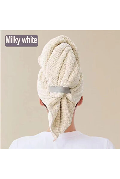 Choice منشفة شعر من الألياف الدقيقة باللون الأبيض الحليبي كبيرة جدًا، منشفة ش...