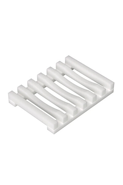 Choice white Flexible Silicone Soap Holder Hollow Design Bar Soap Dish Bathtub Kitchen Soap Saver Drainer S