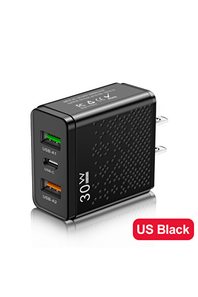 Choice شاحن USB C سريع الشحن بقدرة 30 وات، أسود، بمقبس أمريكي، محول شاحن هاتف...