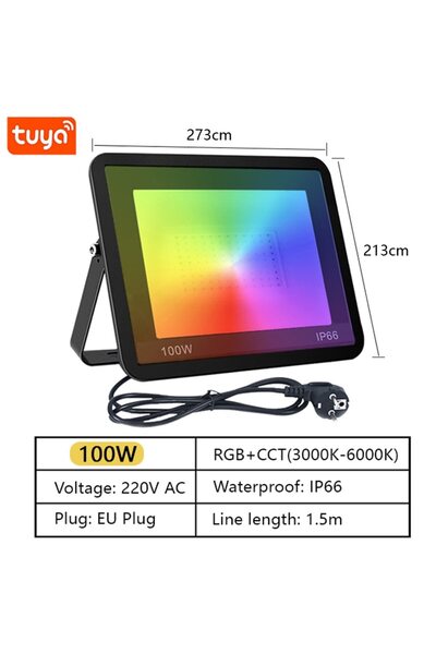 Choice كشاف TUYA RGB بتيار متردد 220 فولت 100 واط مع تطبيق ذكي للتحكم الصوتي ...