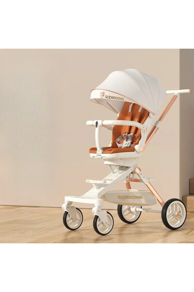Flippy 3in1 Sport Stroller, Foldable, 360 Degree Wheels, Reversible, Sunshade, White