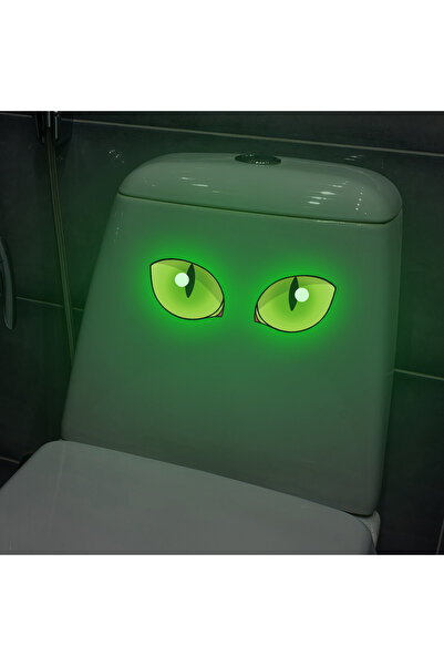 Choice أخضر فلوري 1 قطعة عيون مضيئة إبداعية، ملصقات حمام ومرحاض، ملصقات زجاجي...