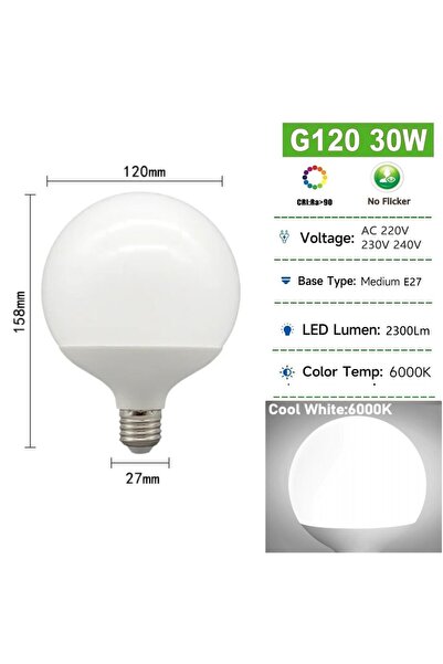 Choice لمبات LED بيضاء باردة G120 بقدرة 30 واط E27 بقدرة 30 واط 20 واط 15 واط...