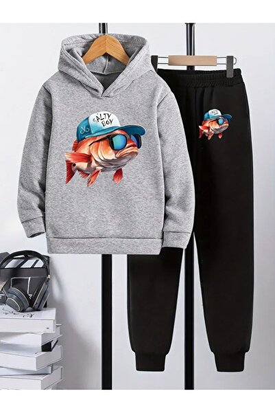 Cevval Дитячий худі з капюшоном і спортивний костюм з 3-нитковим шардоном для осені/зими