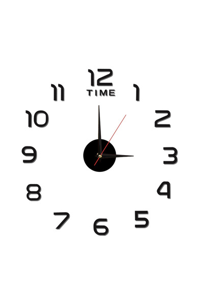 Choice 043-black 3D Luminous Modern Design Wall Clock, DIY Mute Mirror Stickers Wall Watch, Living Room, Be