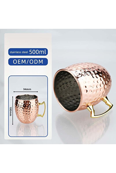 Choice 500 مل من الذهب الوردي 500 مل كأس نبيذ كوكتيل موسكو مول كوب نقي سميك م...