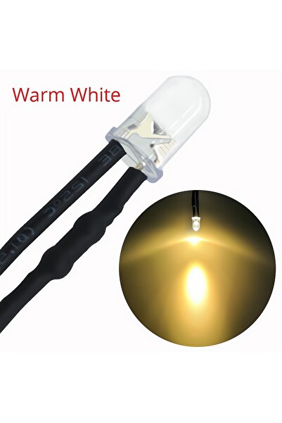 Choice 10PCS warm white 1/5/10X 5mm Round Light 20cm Pre Wired LED Emitting D...