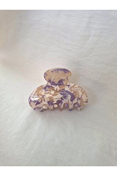 Beyaz Dükkan Sedefli Kemik Mandal Toka Büyük Boy 7 cm