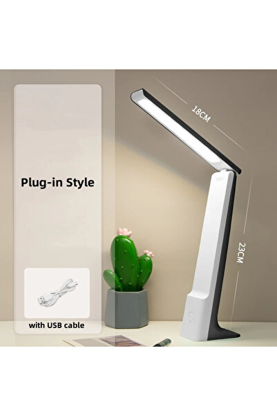 Choice مصباح مكتبي قابل للطي باللون الأسود مزود بمصباح LED قابل للتوصيل USB ل...