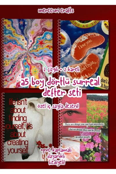 merccuri crafts A5 Spiral School Notebook 50 Sheets Set of 4 - Lined - Pvc Coated Waterproof Hard Cover