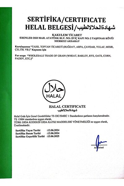Kakulem SERTİFİKALI İri Taneli Soslu Mısır 1 KG