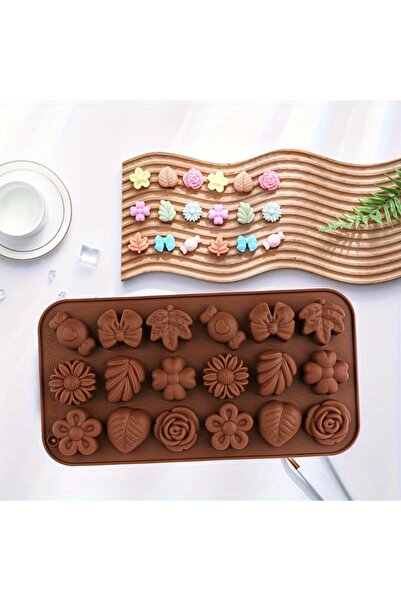 Choice قالب شوكولاتة سيليكون 18 تجويف - على شكل زهرة، خالٍ من مادة BPA، مناسب...