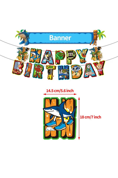 Miniso other 1set banner Italian Brainrot Birthday Party Decoration Tung Tung Sahur Tralalelo Tralala Table