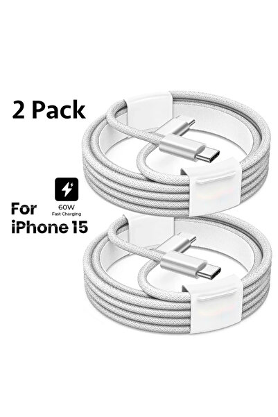 Choice 2 م 2 قطعة 2 حزمة كابل شاحن USB C PD 60W كابل شحن مضفر من النوع C سلك ...