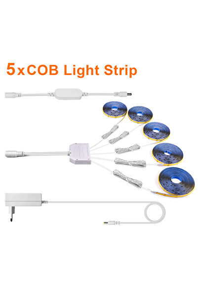 Choice 2m Warm White 5PCS COB LED Strip Multiple Layer Cabinet LED Lights DC12V Tuya Smart WiFi COB LED Str