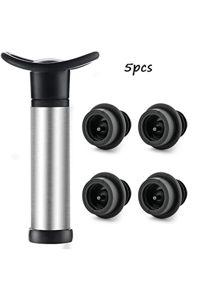 Choice مجموعة من 4 سدادات نبيذ مع مضخة تفريغ لحفظ النبيذ، وجهاز تهوية، وسدادا...