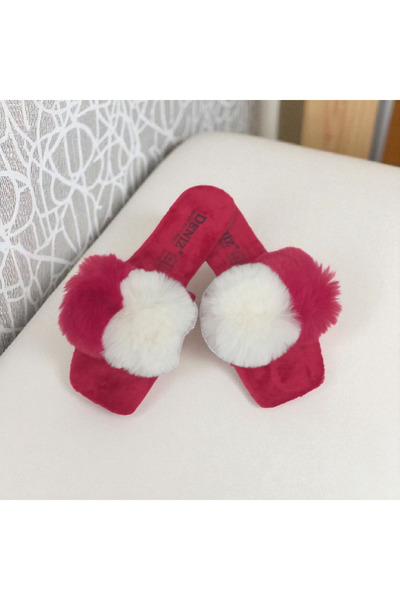 Moda fiesta Women's Furry House Slippers with Pompoms, Stylish and Comfortable Daily Dowry Slippers