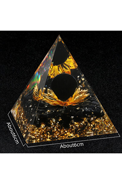 Choice مولد طاقة من حجر الأوبسيديان 60x60 مم، بلورات هرم الأورغون، علاج الأور...