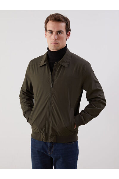 LC Waikiki Khaki Standard Fit Shirt Collar Men's Coat