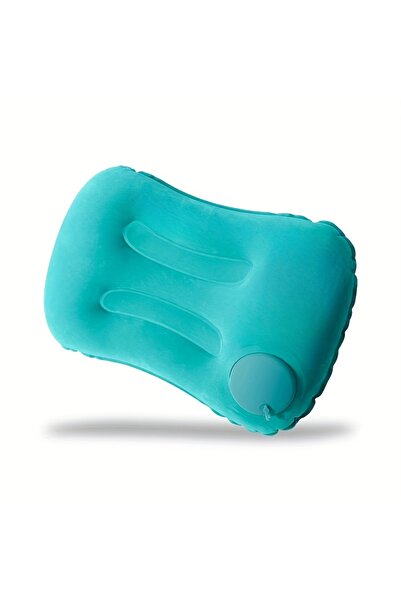 Choice 44 28 وسادة عنق قابلة للنفخ محمولة باللون الفيروزي، وسادة خصر، مستلزما...