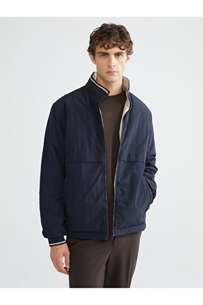 LC Waikiki Lacivert Standart Kalıp Dik Yaka Erkek Mont