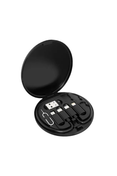 Choice 0.25 م أسود Hot 6 في 1 متعدد المنافذ متعدد الوظائف USB C شحن وكابل بيانات 60W شحن سريع Pho