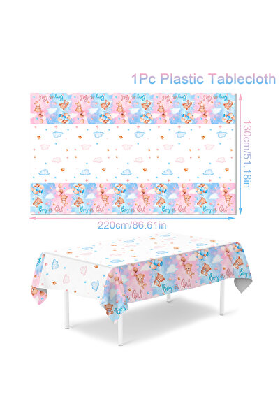 Choice 1 حفلة الكشف عن جنس المولود مفرش طاولة يمكن التخلص منه حفلة استقبال المولود الجديد أو المولودة غطاء طاولة المولود الجديد Gende.