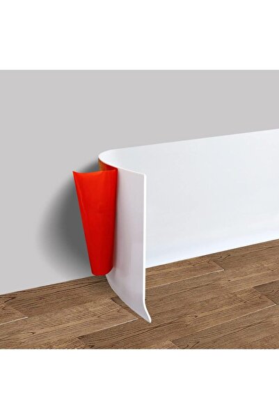 Choice 3 م أبيض 1 قطعة 78.74/118.11 بوصة حافة أرضية بلاستيكية ناعمة مقاومة للماء ذاتية اللصق مرنة