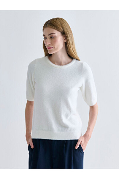 LC Waikiki Ecru Crew Neck Women's Knitwear Sweater