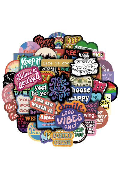 Choice1 50 قطعة 10/30/50 قطعة ملصقات إيجابية ذات نصوص ملهمة DIY يوميات هاتف كمبيوتر محمول أمتعة لوح تزلج Gra