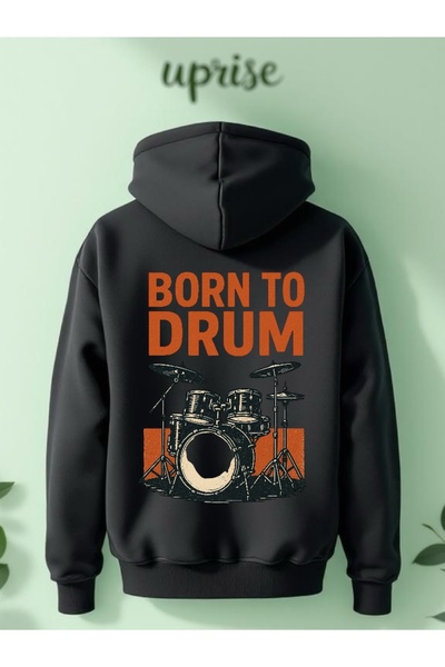 Vordevia Hanorac Drum cu imprimeu Cotton 3 Thread O supradimensionat