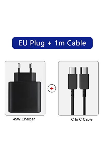 Choice قابس أوروبي - كابل بطول 1 متر، شاحن USB-C فائق السرعة بقدرة 45 واط و5 ...
