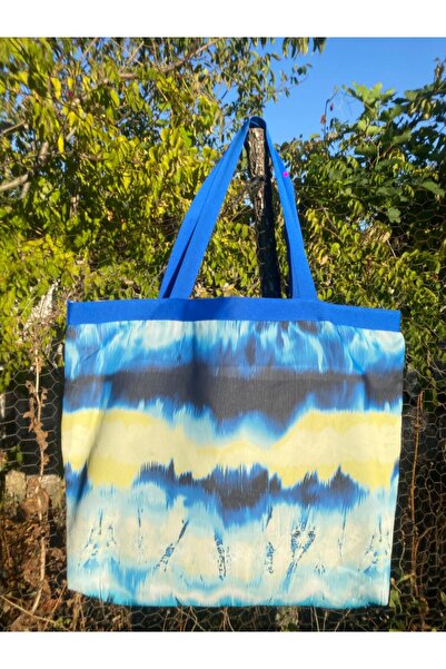 Huw حقيبة كتف نسائية مصنوعة يدويًا مطبوعة برسومات رقمية ملونة