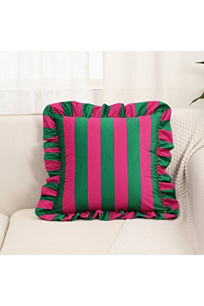 Choice 45 × 45 سم C اشتر الآن قطعة واحدة من غطاء الوسادة المخملي المخطط من ال...