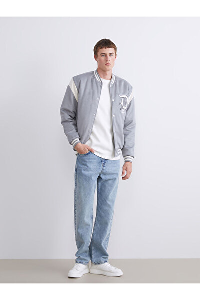LC Waikiki Create Your Style from Uzg Store |   Standard Fit Long Sleeve Suede Men's College Jacket