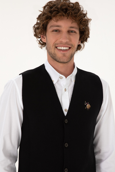 U.S. Polo Assn. Men's Black Knitwear Cardigan 50308565-Vr046