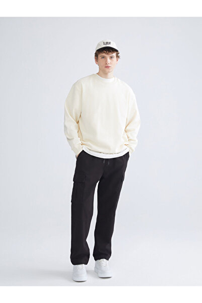 LC Waikiki Beige Crew Neck Men's Sweatshirt